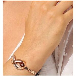 Luxury Topaz Amber Teardrop Statement Bracelet Gold Chain Link CZ Evening Gala